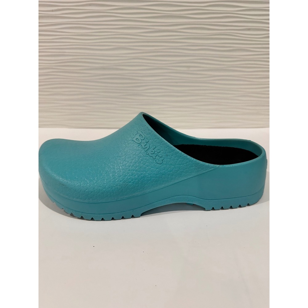 Birki's Birkenstock Super-Birki Clogs Mens Womens Teal Blue Polyurethane Work